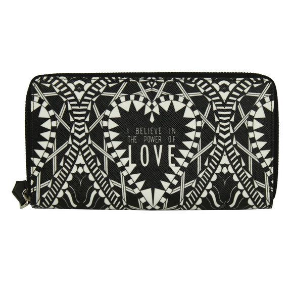 Givenchy Zip Power Long White Black Wallet Love - Picture 1 of 4